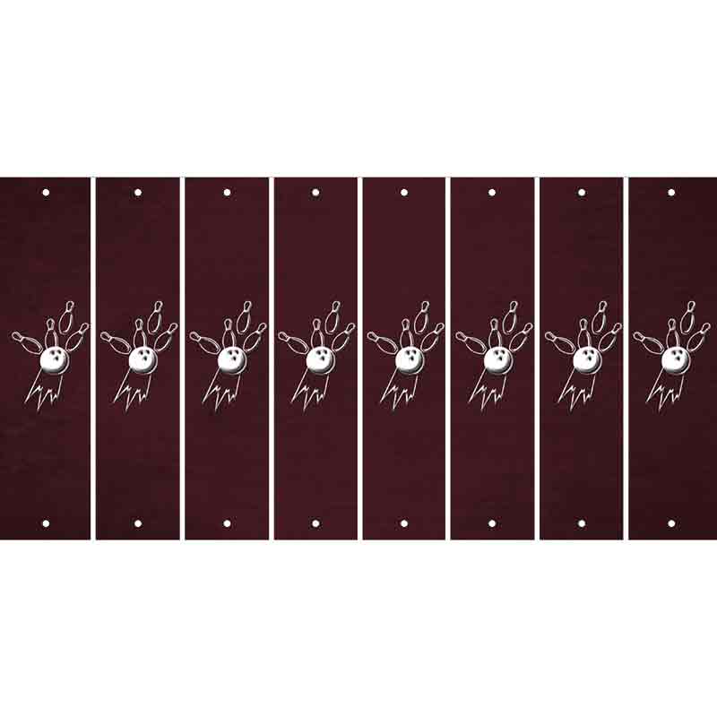 Burgundy Oil Rubbed Cut Fun Strips (Set of 8) BOWLING