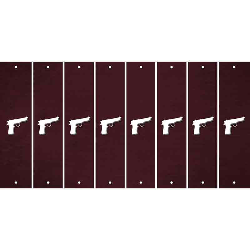 Burgundy Oil Rubbed Cut Fun Strips (Set of 8) HANDGUN