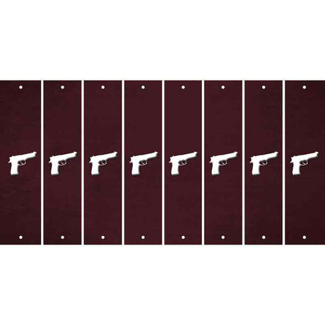 Burgundy Oil Rubbed Cut Fun Strips (Set of 8) HANDGUN