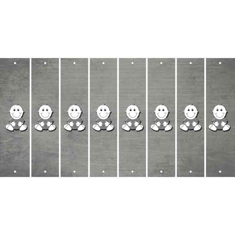 Gray Oil Rubbed Cut Fun Strips (Set of 8) BABY GIRL