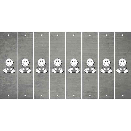 Gray Oil Rubbed Cut Fun Strips (Set of 8) BABY GIRL