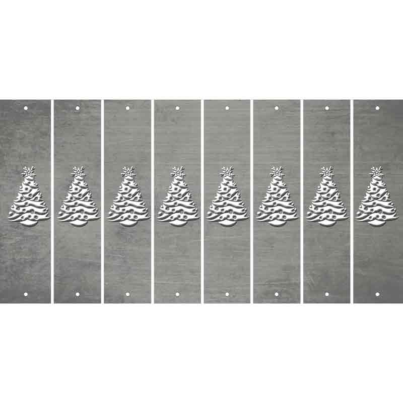 Gray Oil Rubbed Cut Fun Strips (Set of 8) CHRISTMAS TREE