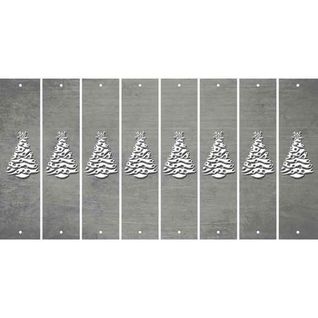 Gray Oil Rubbed Cut Fun Strips (Set of 8) CHRISTMAS TREE