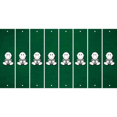 Green Oil Rubbed Cut Fun Strips (Set of 8) BABY GIRL