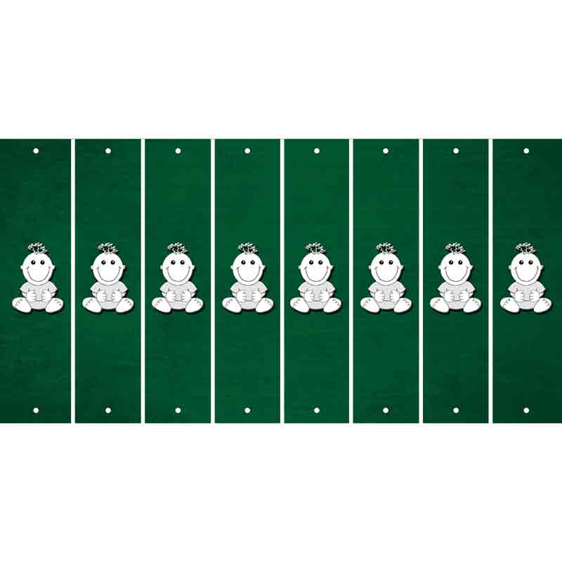 Green Oil Rubbed Cut Fun Strips (Set of 8) BASEBALL