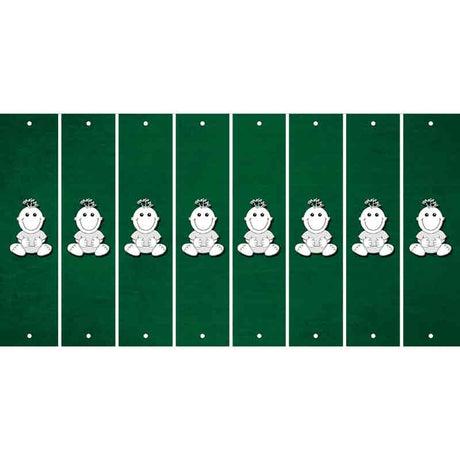 Green Oil Rubbed Cut Fun Strips (Set of 8) BASEBALL