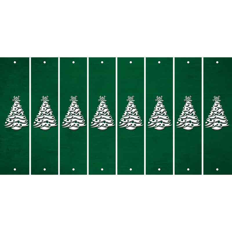 Green Oil Rubbed Cut Fun Strips (Set of 8) CHRISTMAS TREE