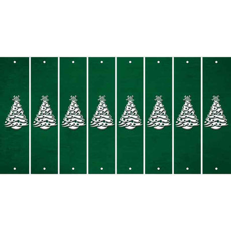 Green Oil Rubbed Cut Fun Strips (Set of 8) CHRISTMAS TREE