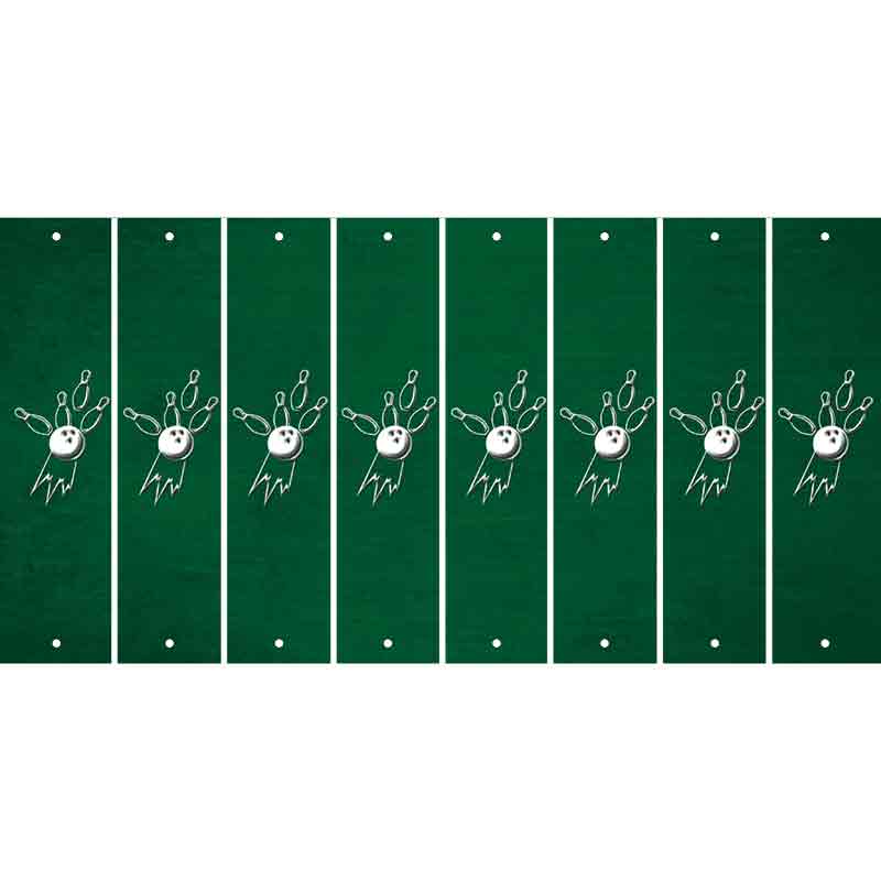 Green Oil Rubbed Cut Fun Strips (Set of 8) BOWLING