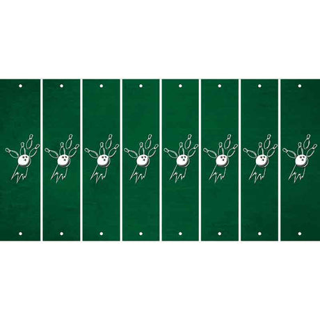 Green Oil Rubbed Cut Fun Strips (Set of 8) BOWLING