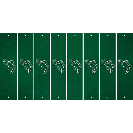 Green Oil Rubbed Cut Fun Strips (Set of 8) FISH