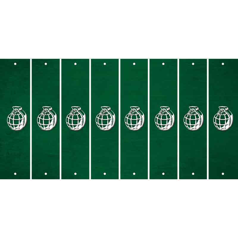 Green Oil Rubbed Cut Fun Strips (Set of 8) HAND GRENADE