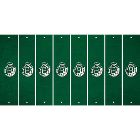 Green Oil Rubbed Cut Fun Strips (Set of 8) HAND GRENADE