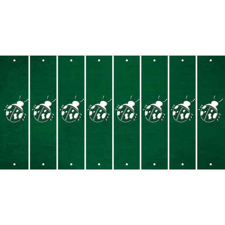 Green Oil Rubbed Cut Fun Strips (Set of 8) LADYBUG