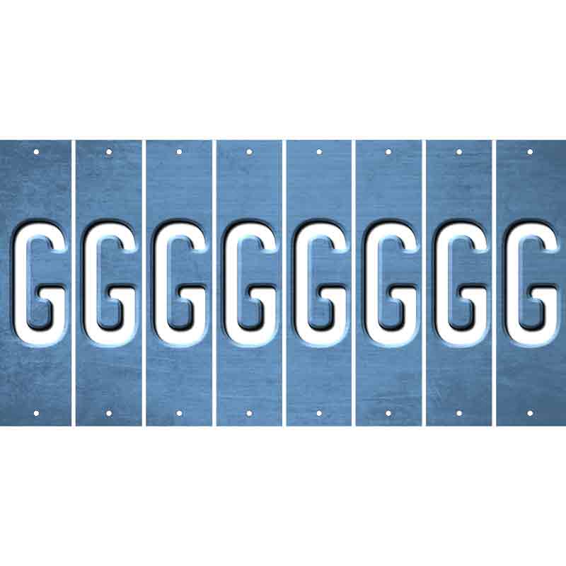 Light Blue Oil Rubbed Cut Fun Strips (Set of 8) H