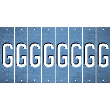 Light Blue Oil Rubbed Cut Fun Strips (Set of 8) H