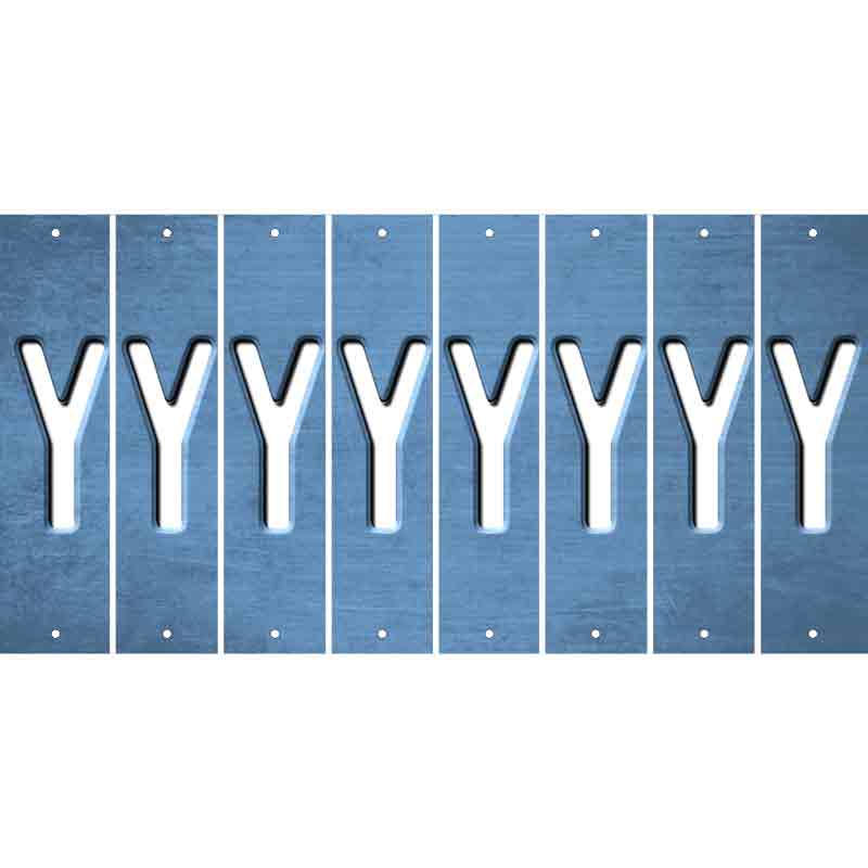 Light Blue Oil Rubbed Cut Fun Strips (Set of 8) Z