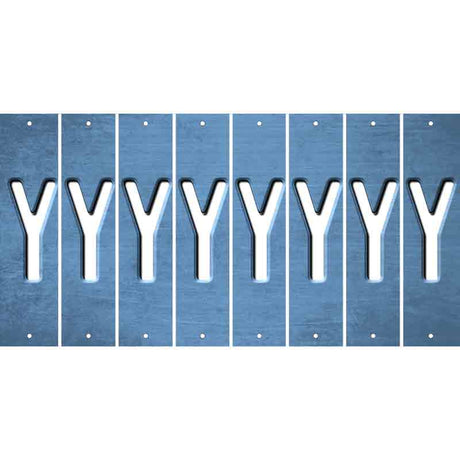 Light Blue Oil Rubbed Cut Fun Strips (Set of 8) Z