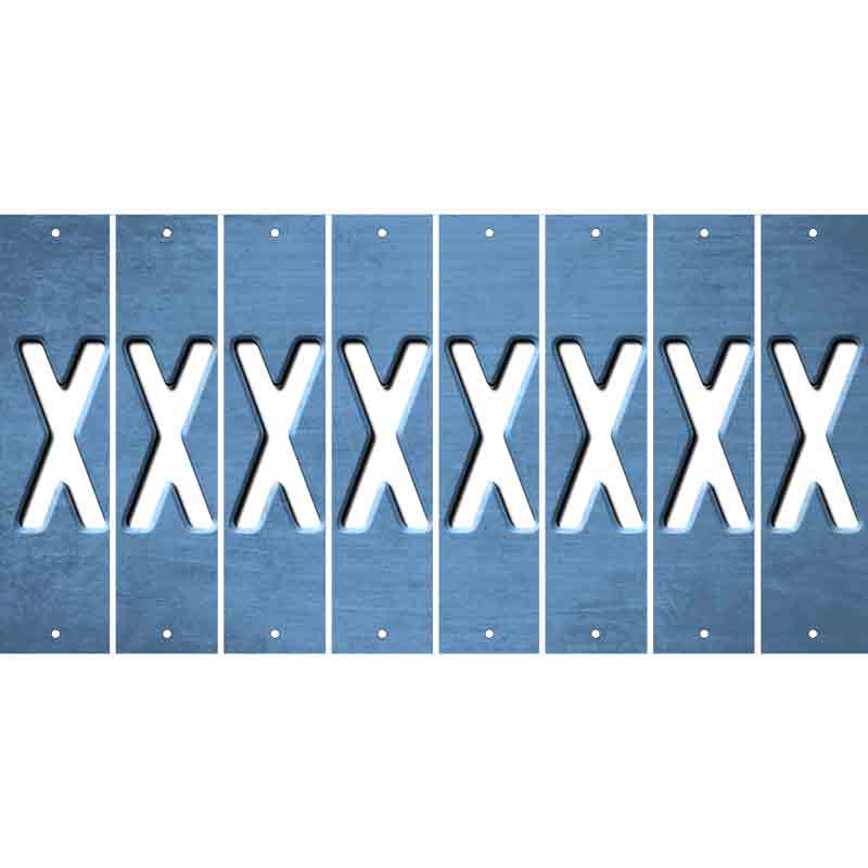 Light Blue Oil Rubbed Cut Fun Strips (Set of 8) Y