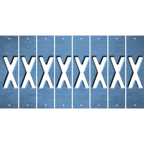 Light Blue Oil Rubbed Cut Fun Strips (Set of 8) Y