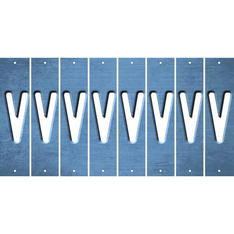 Light Blue Oil Rubbed Cut Fun Strips (Set of 8) W