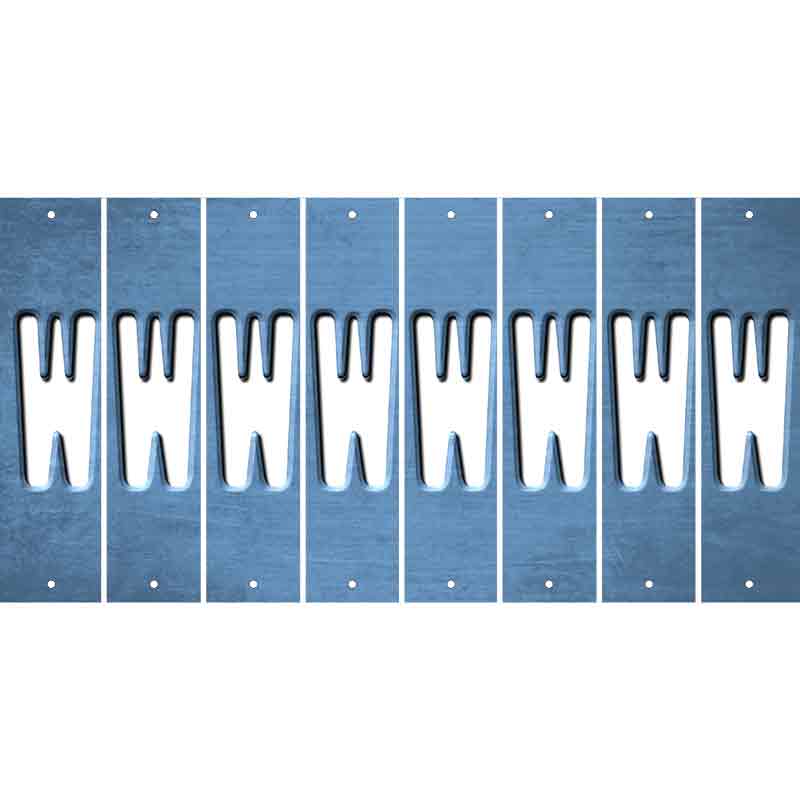 Light Blue Oil Rubbed Cut Fun Strips (Set of 8) X