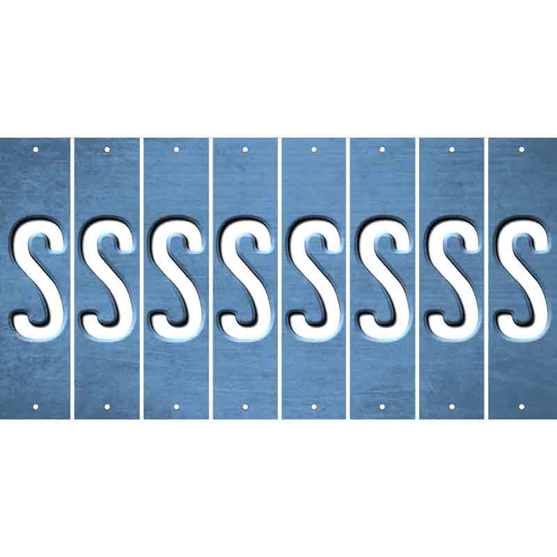 Light Blue Oil Rubbed Cut Fun Strips (Set of 8) T