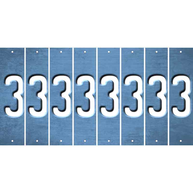 Light Blue Oil Rubbed Cut Fun Strips (Set of 8) 4