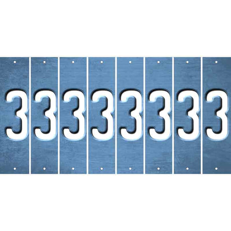 Light Blue Oil Rubbed Cut Fun Strips (Set of 8) 4