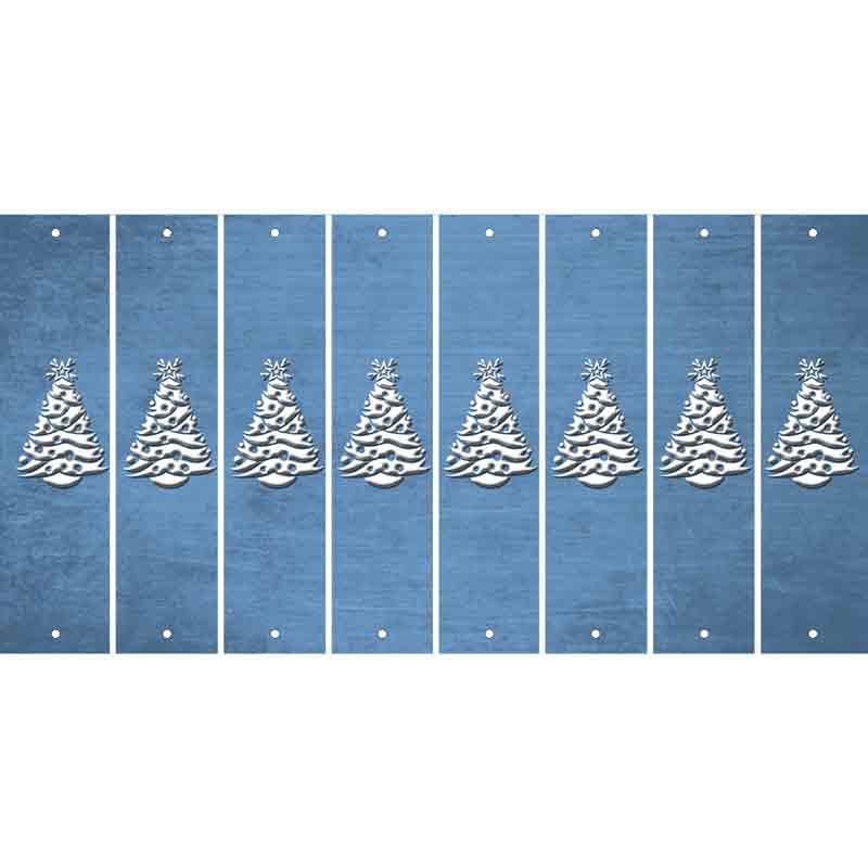 Light Blue Oil Rubbed Cut Fun Strips (Set of 8) CHRISTMAS TREE