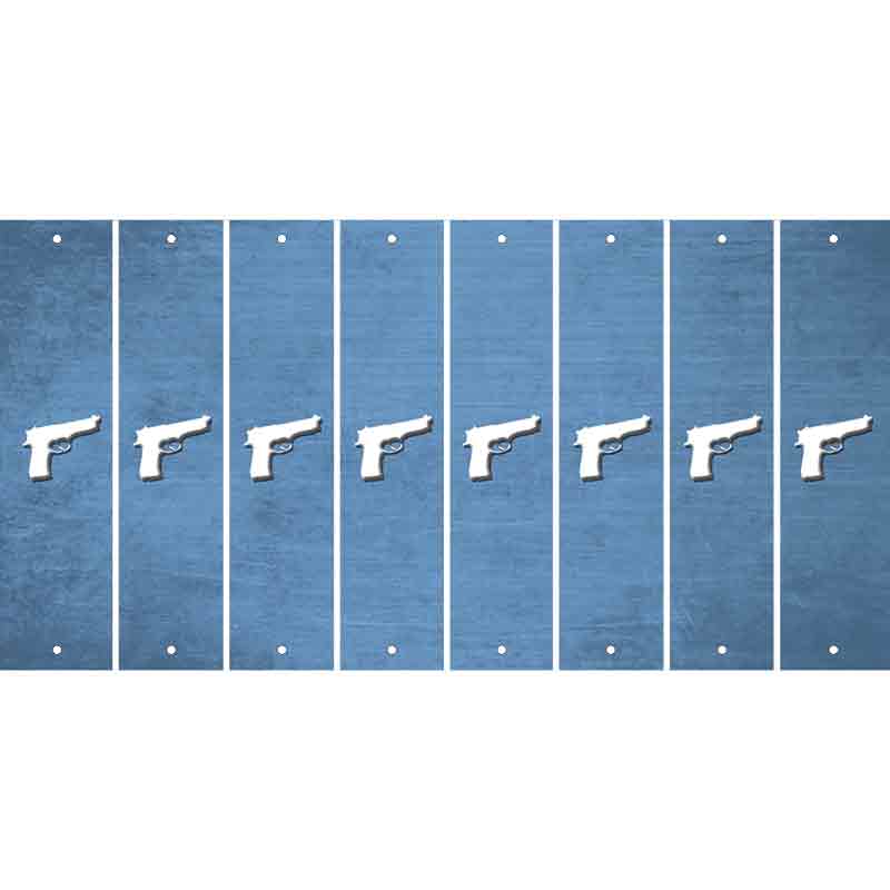 Light Blue Oil Rubbed Cut Fun Strips (Set of 8) HANDGUN