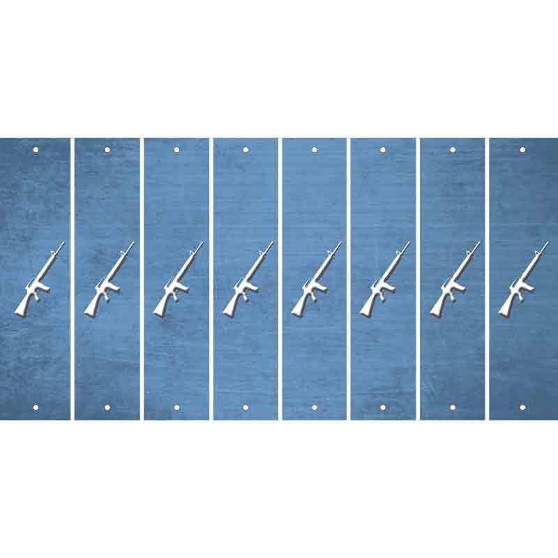 Light Blue Oil Rubbed Cut Fun Strips (Set of 8) M16 RIFLE