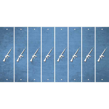 Light Blue Oil Rubbed Cut Fun Strips (Set of 8) M16 RIFLE