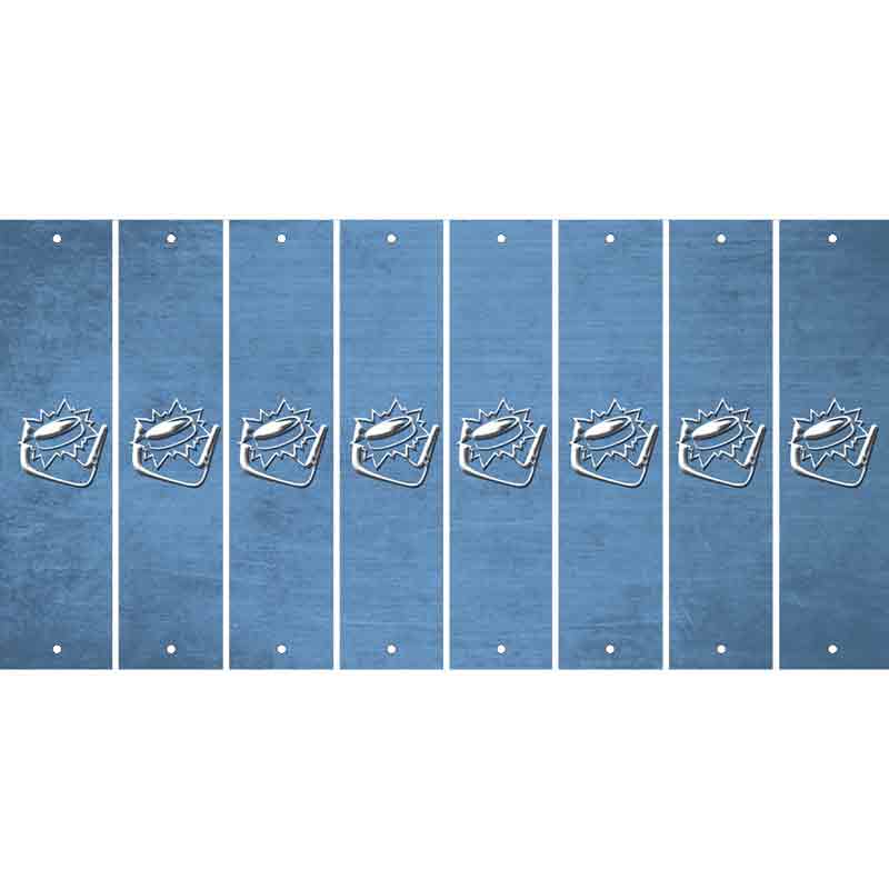 Light Blue Oil Rubbed Cut Fun Strips (Set of 8) HOCKEY PUCK