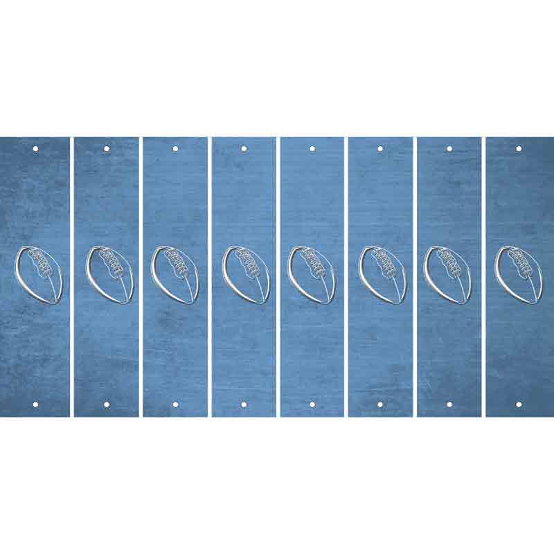 Light Blue Oil Rubbed Cut Fun Strips (Set of 8) FOOTBALL