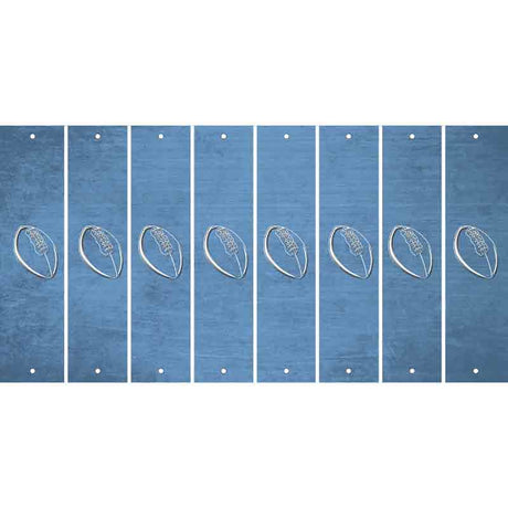 Light Blue Oil Rubbed Cut Fun Strips (Set of 8) FOOTBALL