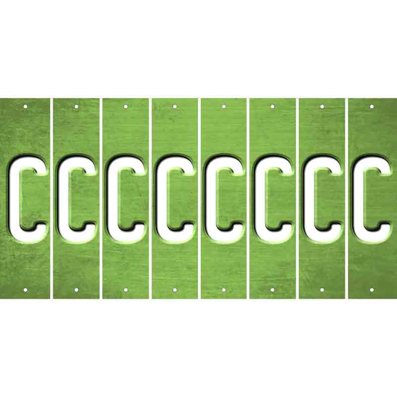 Lime Green Oil Rubbed Cut Fun Strips (Set of 8) D