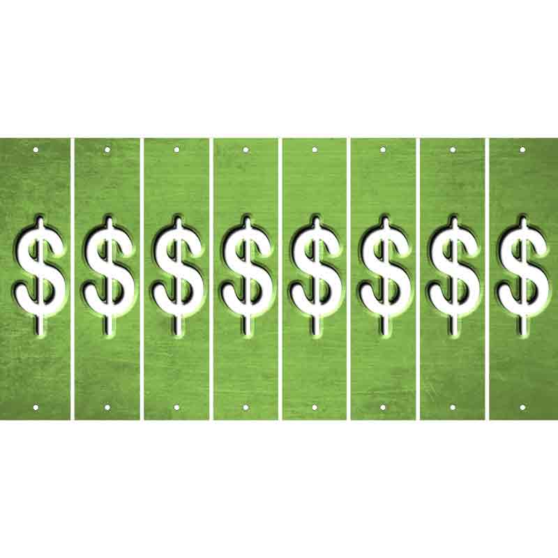 Lime Green Oil Rubbed Cut Fun Strips (Set of 8) #