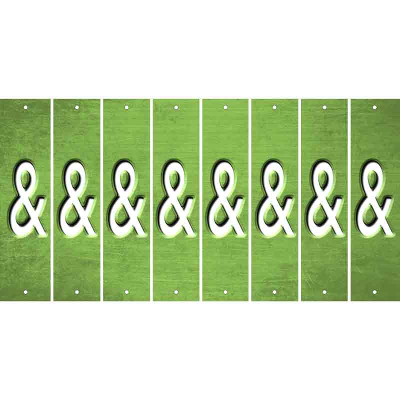 Lime Green Oil Rubbed Cut Fun Strips (Set of 8) HEART