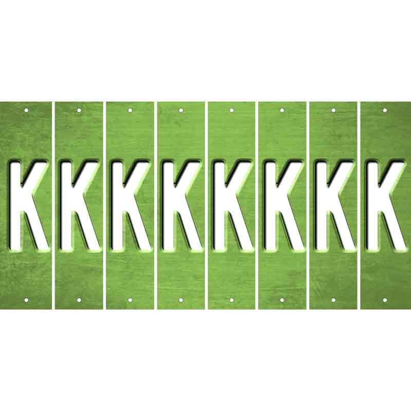 Lime Green Oil Rubbed Cut Fun Strips (Set of 8) L