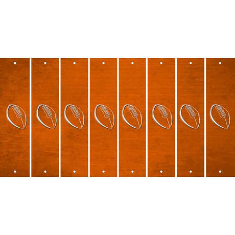 Orange Oil Rubbed Cut Fun Strips (Set of 8) FOOTBALL