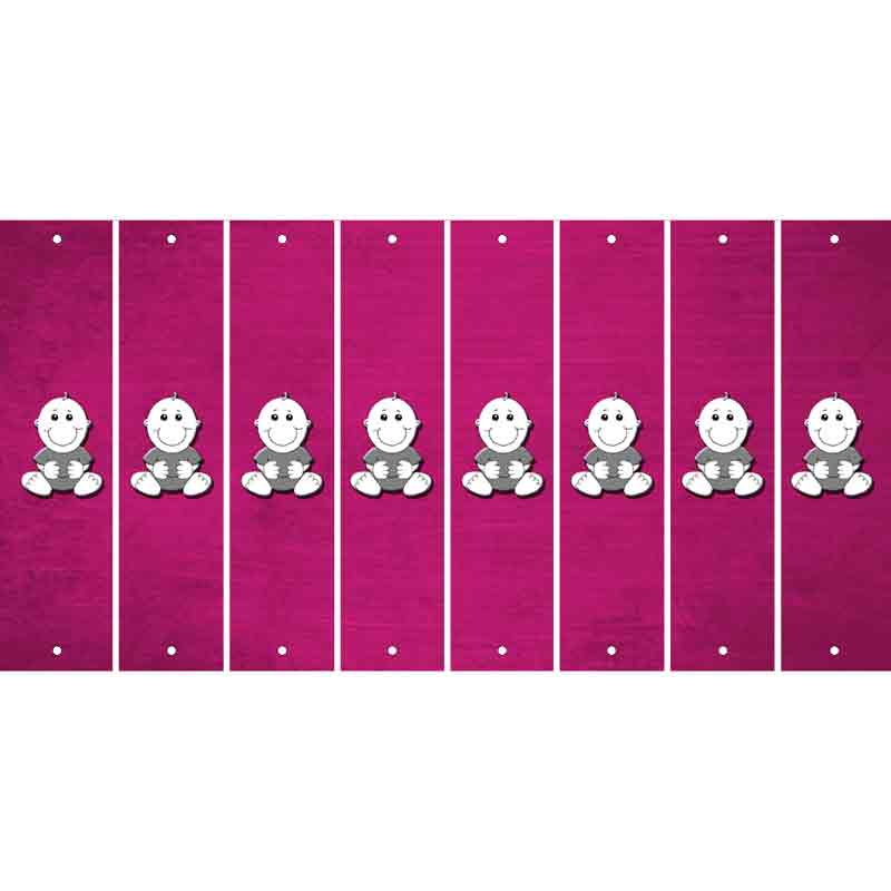 Pink Oil Rubbed Cut Fun Strips (Set of 8) BABY GIRL