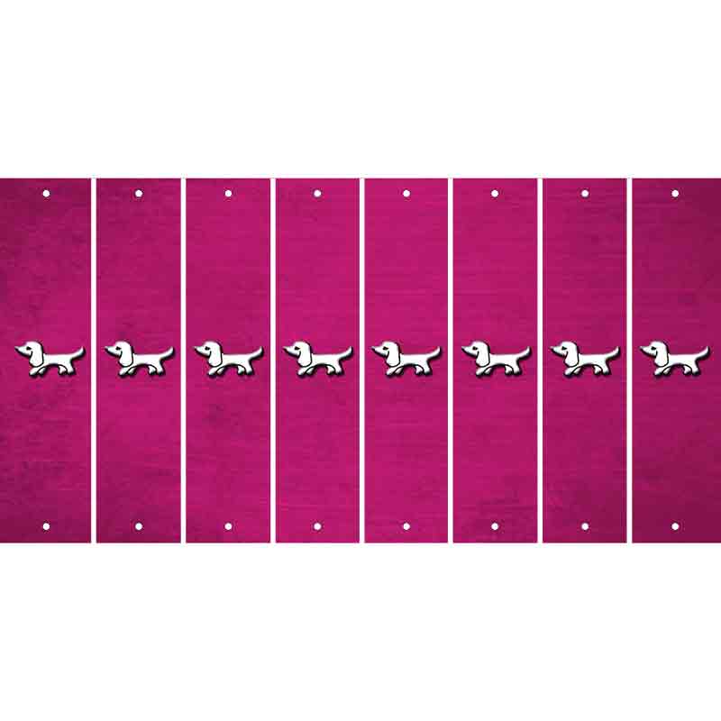 Pink Oil Rubbed Cut Fun Strips (Set of 8) DOG