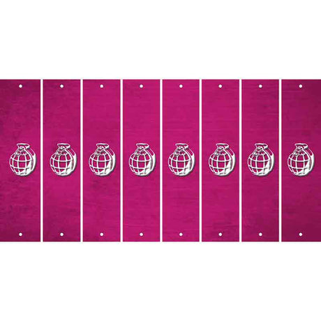 Pink Oil Rubbed Cut Fun Strips (Set of 8) HAND GRENADE