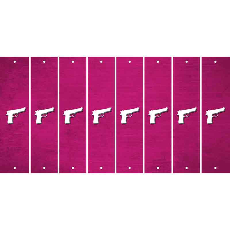 Pink Oil Rubbed Cut Fun Strips (Set of 8) HANDGUN