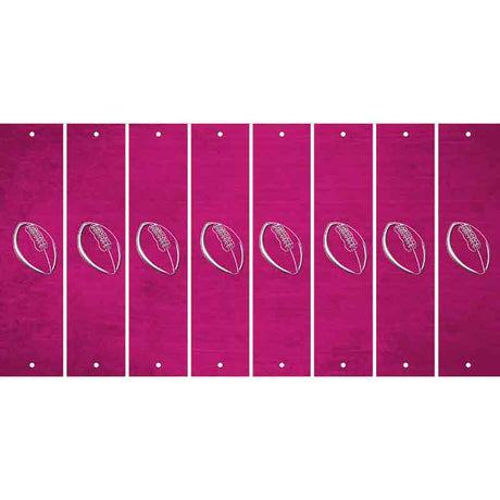 Pink Oil Rubbed Cut Fun Strips (Set of 8) FOOTBALL