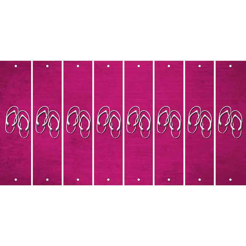 Pink Oil Rubbed Cut Fun Strips (Set of 8) FLIP FLOPS