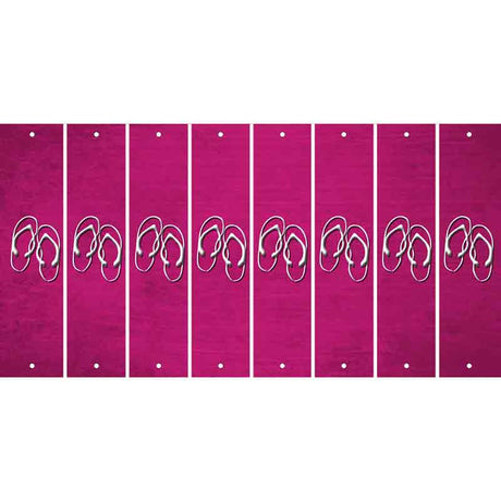 Pink Oil Rubbed Cut Fun Strips (Set of 8) FLIP FLOPS