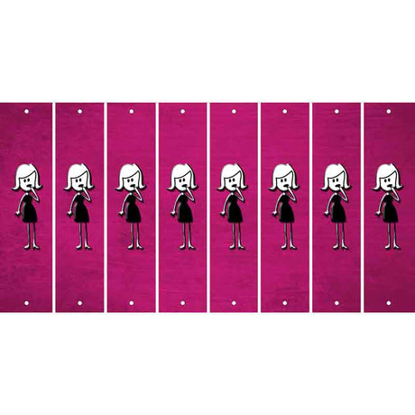 Pink Oil Rubbed Cut Fun Strips (Set of 8) MOM