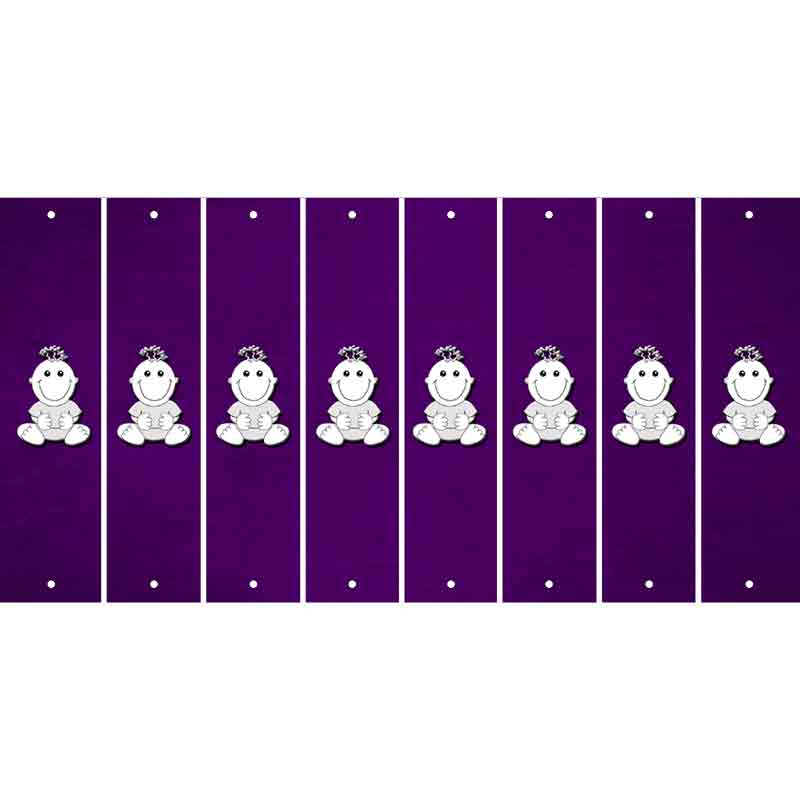 Purple Oil Rubbed Cut Fun Strips (Set of 8) BASEBALL